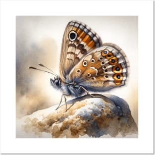 Pop Wall Brown - Watercolor Butterfly Posters and Art